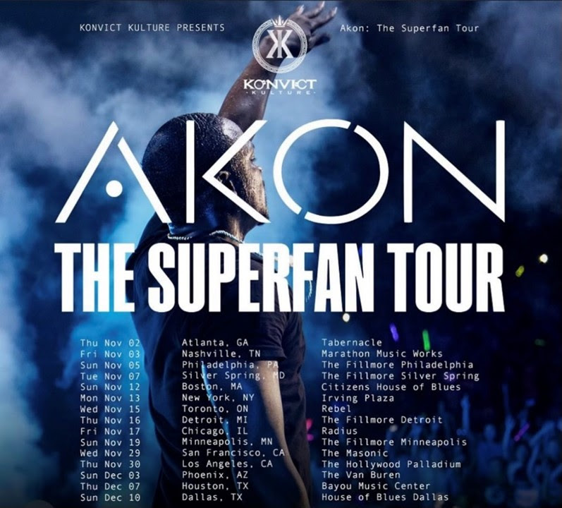AKON, ACCLAIMED MULTI-PLATINUM ARTIST, EMBARKS ON FORTHCOMING SUPERFAN TOUR AND ANNOUNCES NEW ALBUM